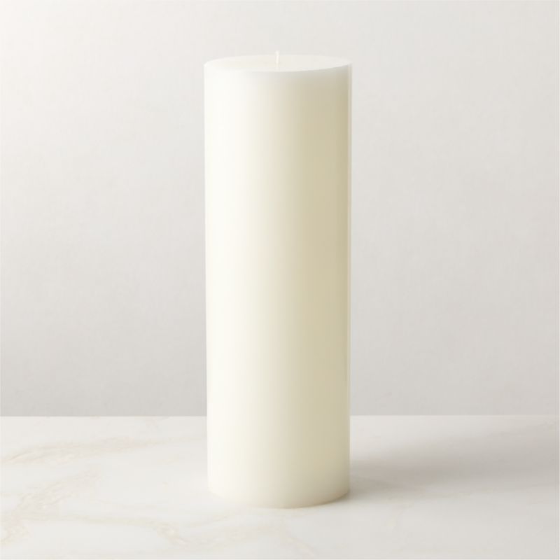 View Warm White Pillar Candle 4"x12" details