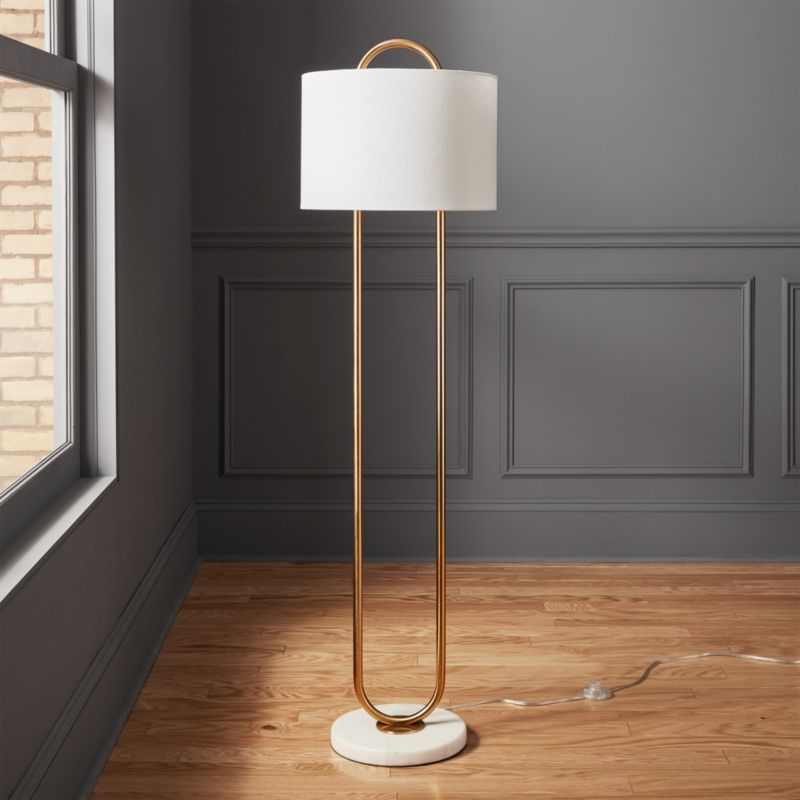 Warner Marble Base Floor Lamp Reviews Cb2