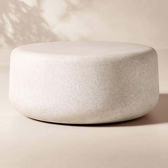 Warren Round 30" Grey Concrete Outdoor Coffee Table