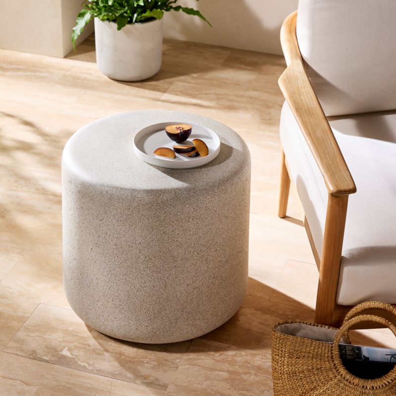 Warren Round Grey Concrete Outdoor Side Table - image 2 of 4