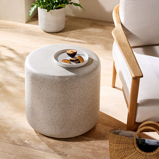 Warren Round Grey Concrete Outdoor Side Table