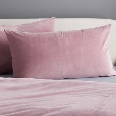 Mauve Washed Velvet King Shams Set Of 2 Reviews Cb2