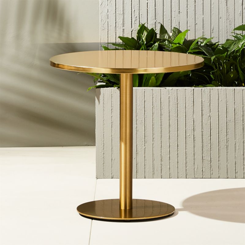 Watermark Brass Outdoor Patio Bistro Table + Reviews | CB2