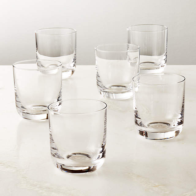 Whole Housewares Set of 6 Double Old Fashioned Glasses: Colored