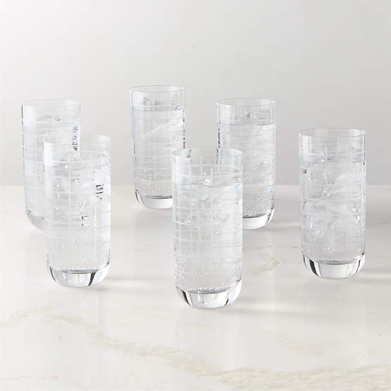 Watson Etched Cooler Glasses Set of 6