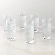 Watson Etched Cooler Glasses Set of 6