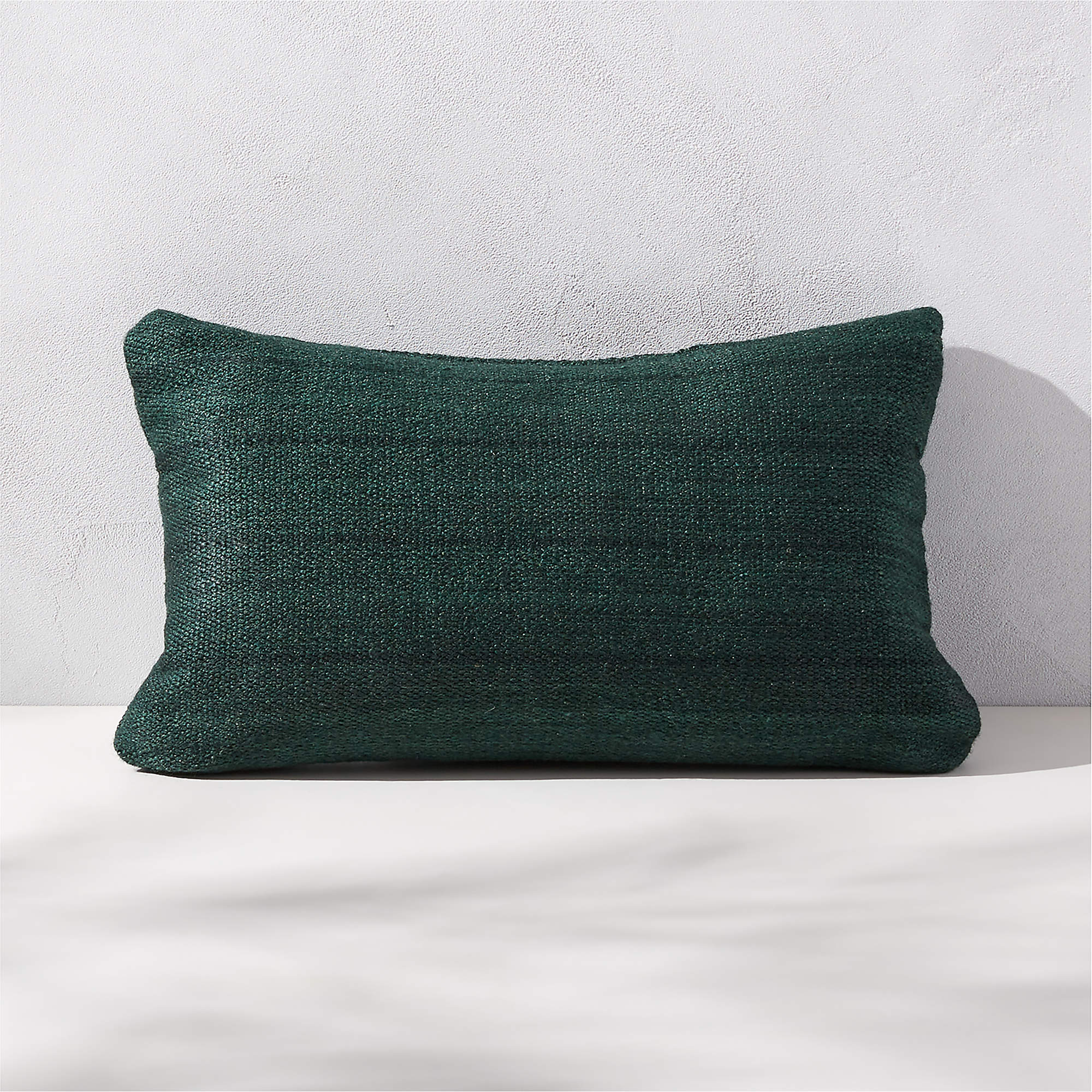 Waverly Modern Dark Green Outdoor Throw Pillow 20''x12'' + Reviews CB2