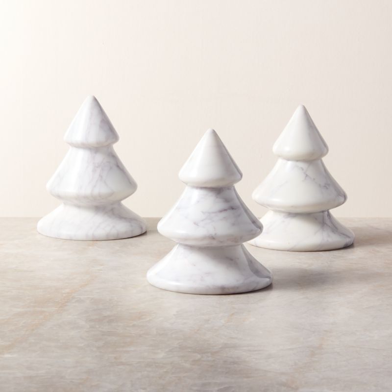 Waverly White Marble Christmas Tree Figure 7.5" - image 3 of 4