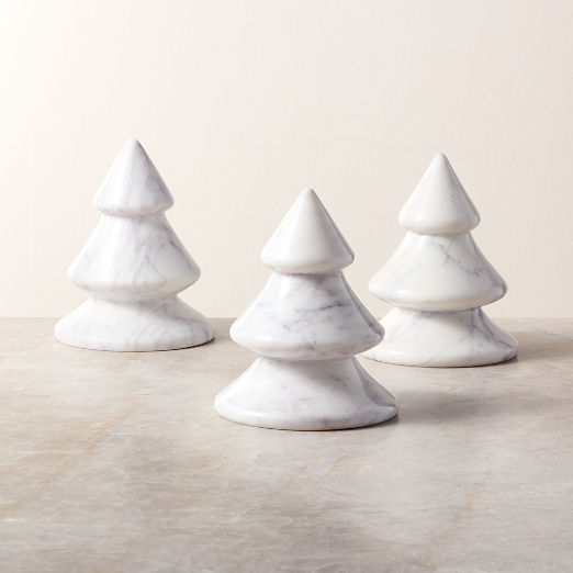 Waverly White Marble Christmas Tree Figure 7.5"