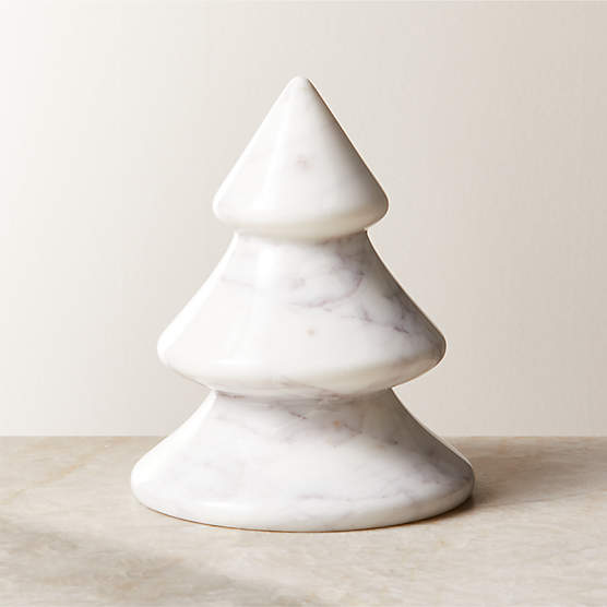 Waverly White Marble Christmas Tree Figure 7.5"