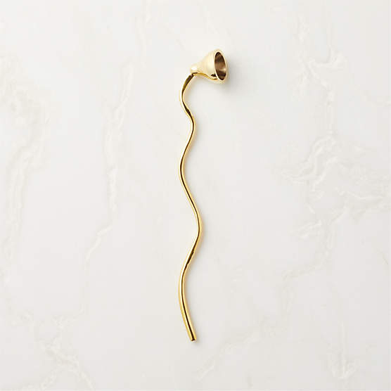 Waves Brass Candle Snuffer