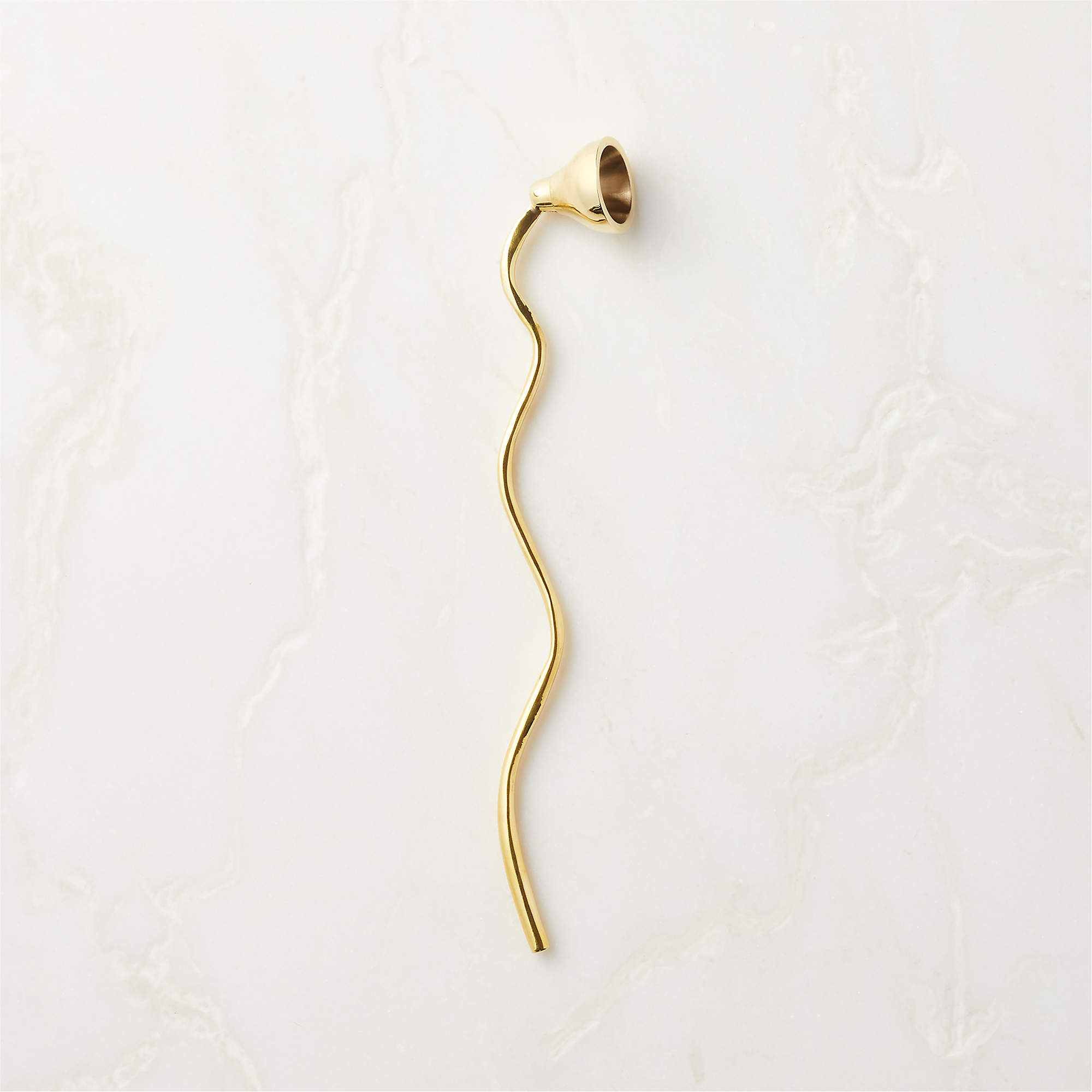 Waves Modern Brass Candle Snuffer + Reviews CB2
