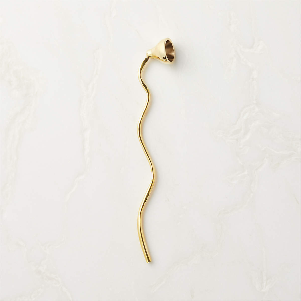 Waves Modern Brass Candle Snuffer + Reviews CB2