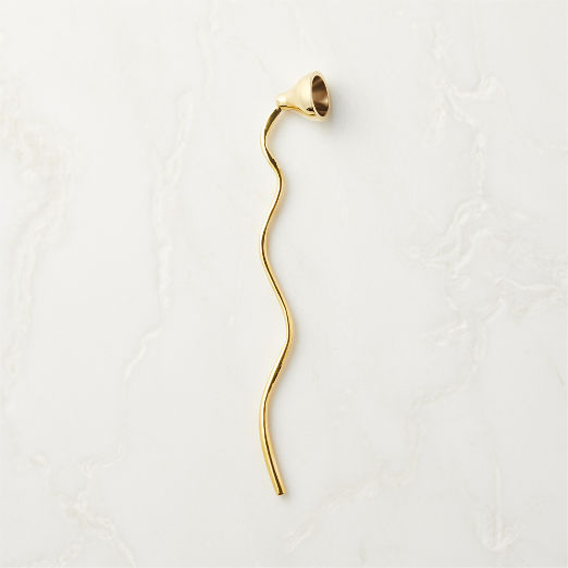 Waves Brass Candle Snuffer