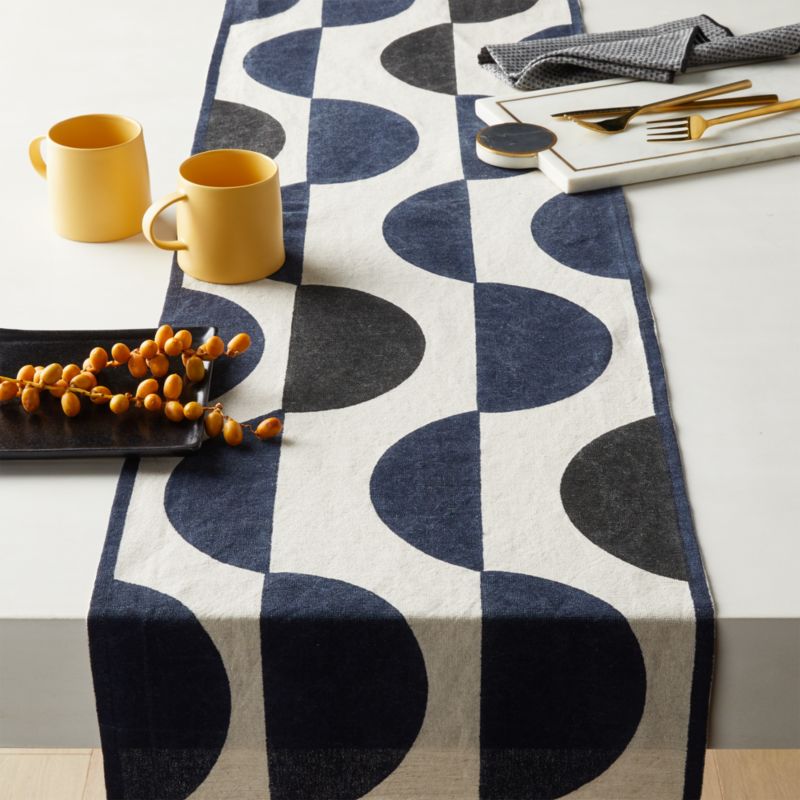 View Waxing Block Print Table Runner 90" details