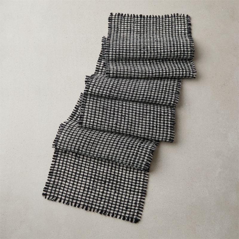 View Weave Black and White Runner 14"x90" details