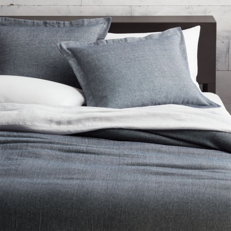 Weekendr Blue Chambray Duvet Cover Twin Reviews Cb2