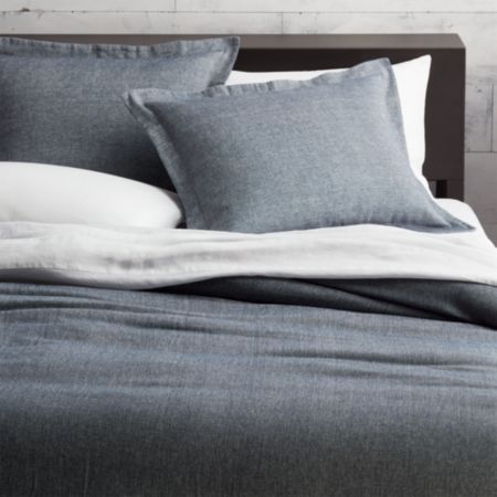 Weekendr Blue Chambray Duvet Cover Cb2