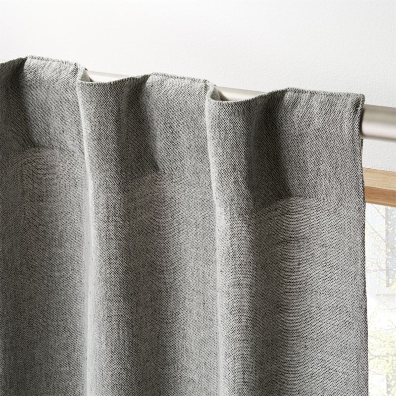 Weekendr Graphite Grey Chambray Curtain Panel 48 X84 Reviews Cb2