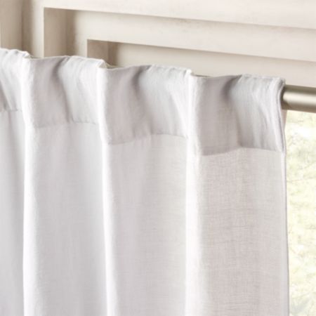 Weekendr White Chambray Curtain Panel 48 X96 Reviews Cb2