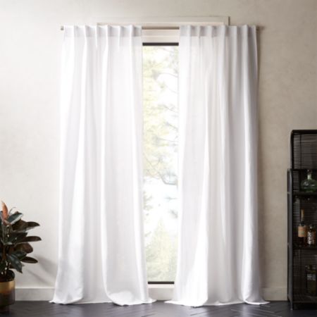 Weekendr White Chambray Curtain Panel Cb2