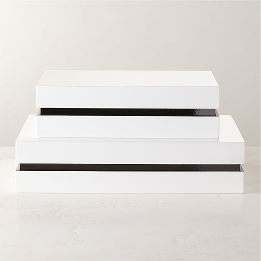 Weiss White Lacquered Storage Boxes