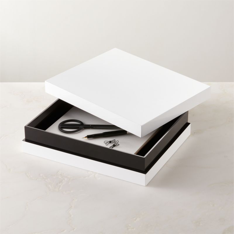 Weiss White Laquered Storage Box Large - image 2 of 10