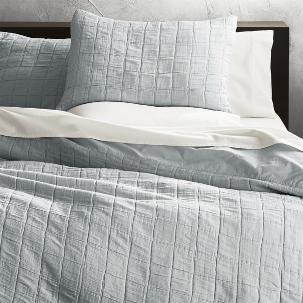 Wendell Silver Quilted Bedding Cb2