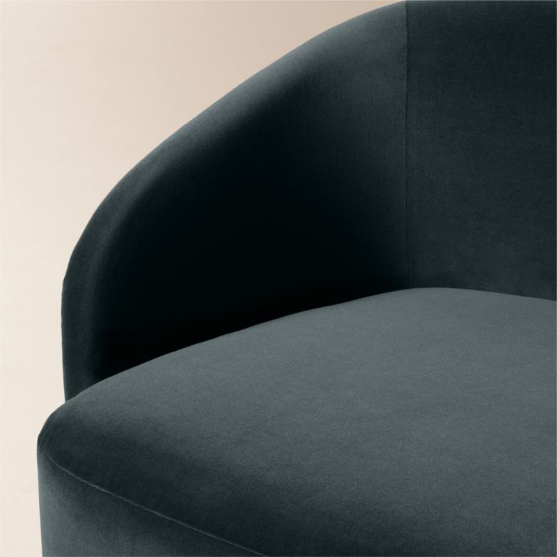 Wesler Teal Velvet Dining Chair with Casters - image 5 of 8