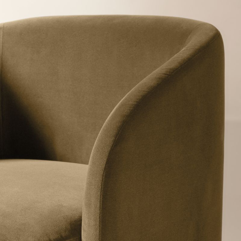 Wesler Olive Green Velvet Dining Chair with Casters - image 5 of 8