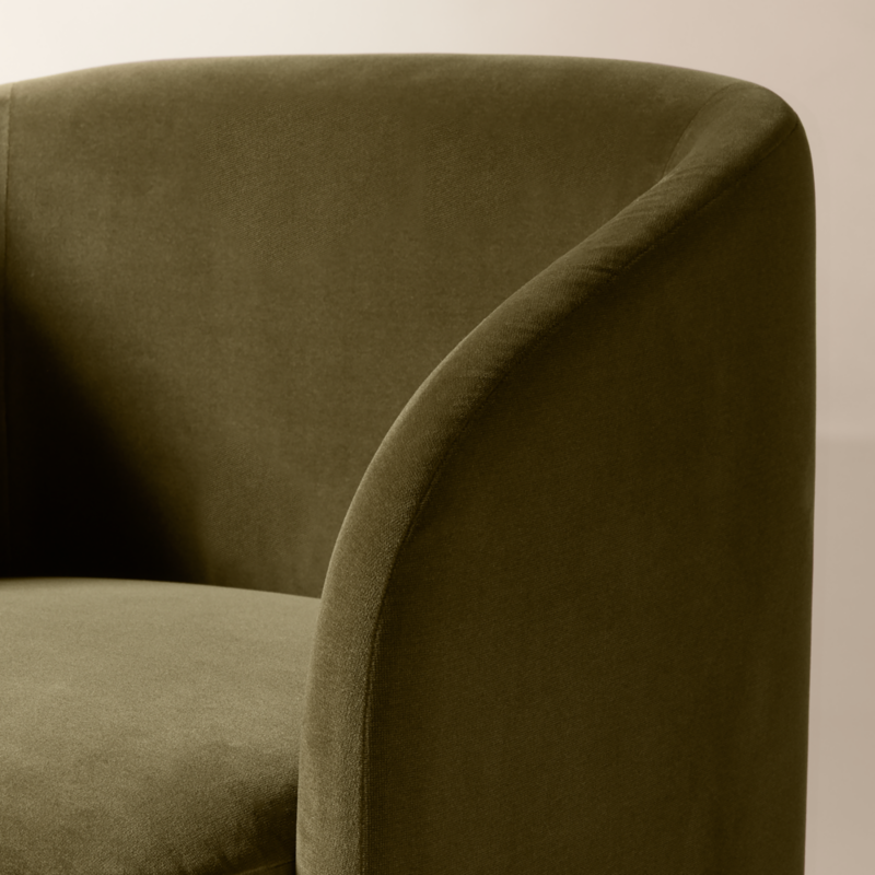 Wesler Olive Green Velvet Dining Chair with Casters - image 5 of 7