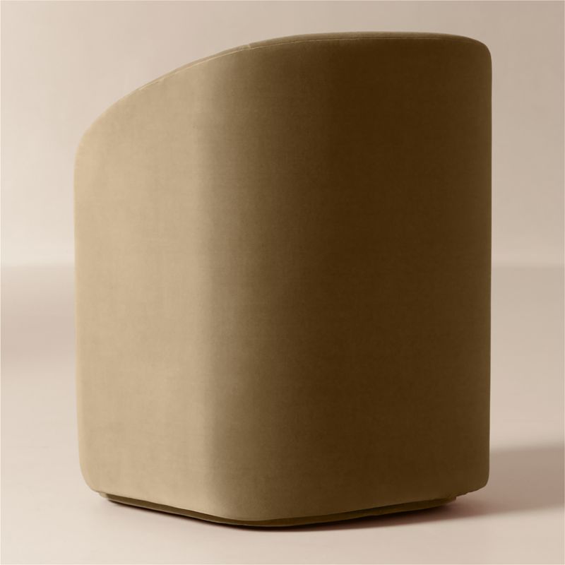Wesler Oyster Velvet Dining Chair with Casters - image 4 of 8