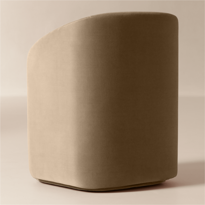 Wesler Sand Velvet Dining Chair with Casters - image 4 of 8