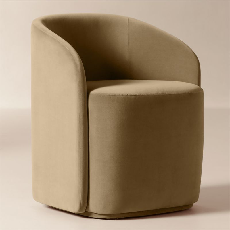 Wesler Oyster Velvet Dining Chair with Casters - image 2 of 8