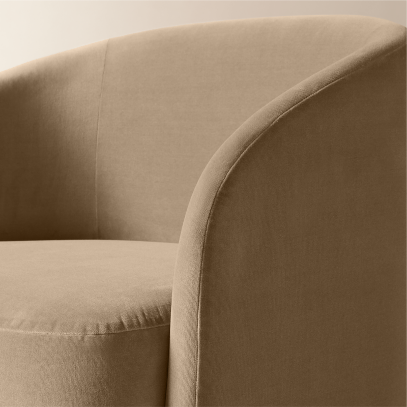 Wesler Sand Velvet Dining Chair with Casters - image 5 of 8