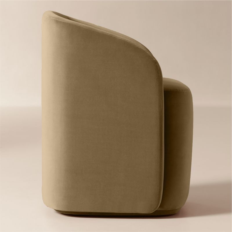 Wesler Oyster Velvet Dining Chair with Casters - image 3 of 8