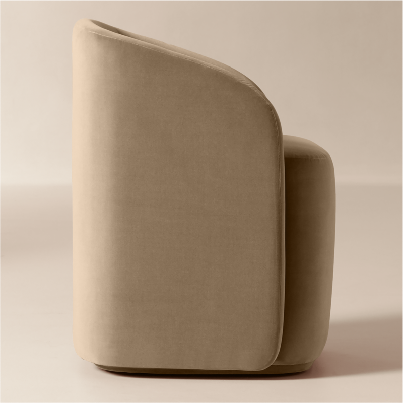 Wesler Sand Velvet Dining Chair with Casters - image 3 of 8