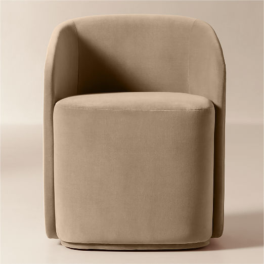 Wesler Oyster Velvet Dining Chair with Casters Set of 4