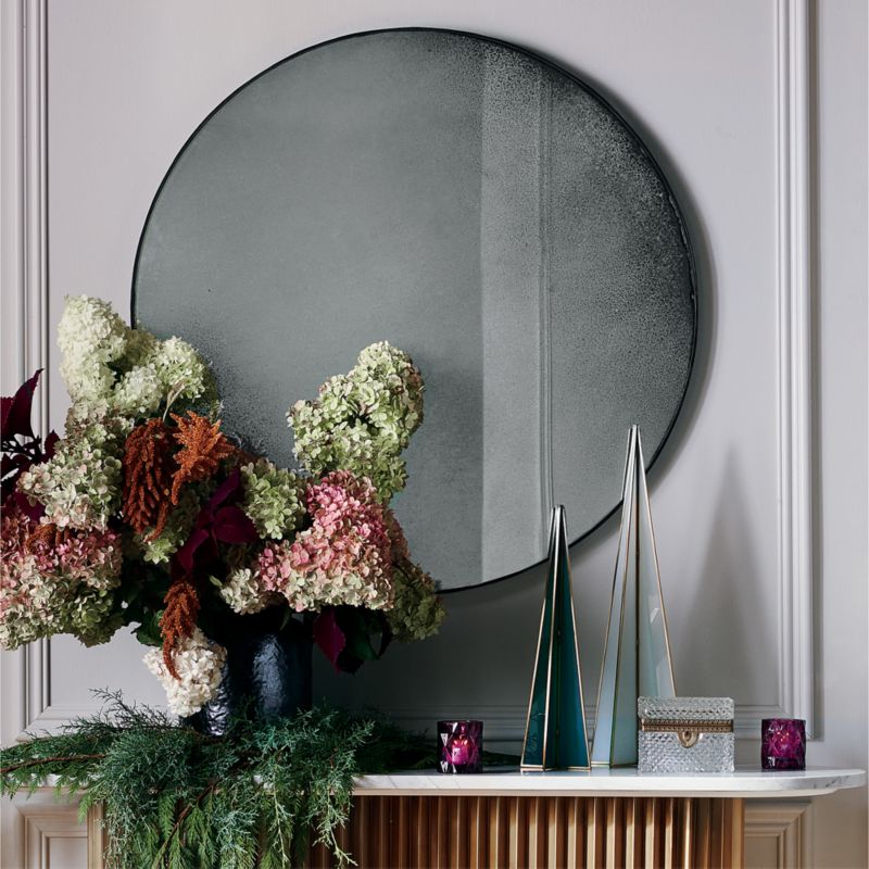 Clooney Antiqued Round Wall Mirror 36" - image 10 of 14