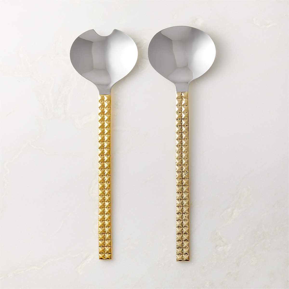 Westwood Modern Stainless Steel and Brass Salad Servers Set of 2