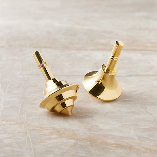 Whirl Brass Spinning Tops Set of 2