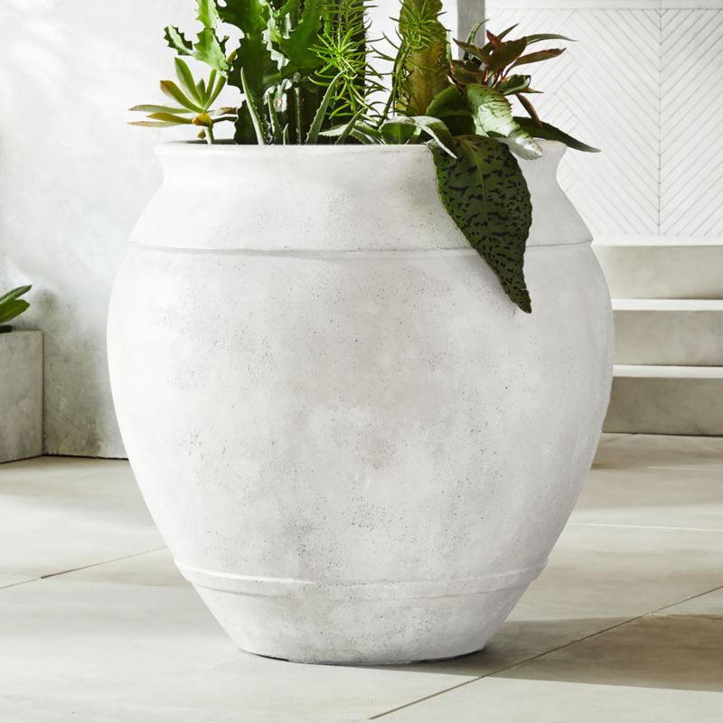 Belly Modern White Stone Outdoor Planter XXL + Reviews