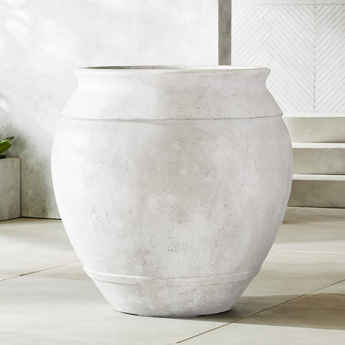 Belly Round White Resin Indoor/Outdoor XL Planter 33.5" H