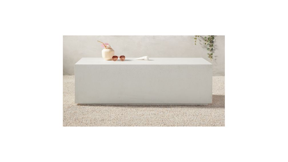 White Concrete Coffee Table CB2