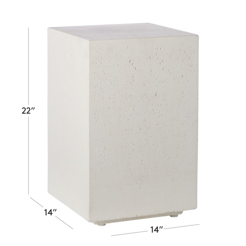 View Ivory Concrete Indoor/Outdoor Side Table - image 3 of 8