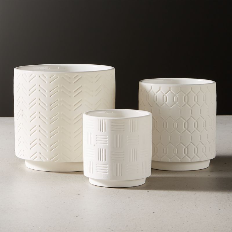 Shop 3-Piece White Planter Set from CB2 on Openhaus