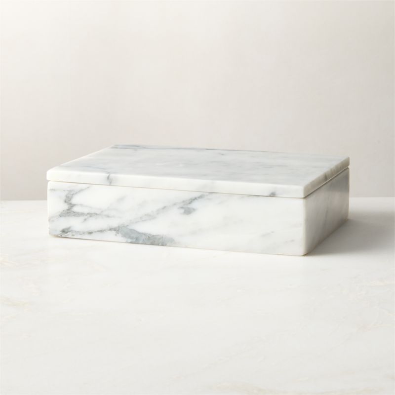 Large White Marble Box - image 4 of 8