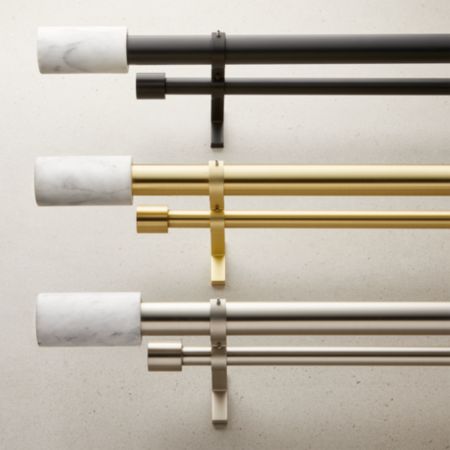 The curtain rod shop logo. white marble finial double rod curtain rod set