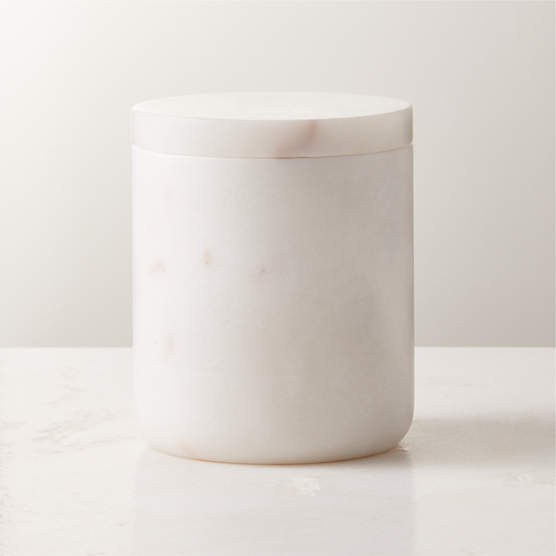 Nexus White Marble Canister Large