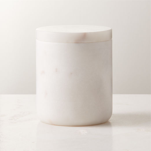 Nexus White Marble Canister Large